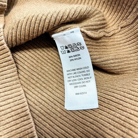 House of Harlow 1960 Ribbed Knit Collared Top & Midi Skirt Set Brown S EUC - Picture 9 of 9